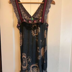 Free People Floral Embroidered Top